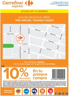 Catálogo Carrefour Express en Martínez | Express Av.Bordereau 9950 Villa Allende Cordoba | 2026-03-20T00:00:00.000Z - 2026-04-30T00:00:00.000Z
