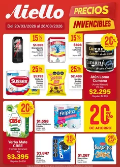 Catálogo Supermercados Aiello en Castelar | Ofertas Supermercados Aiello | 2026-03-20T00:00:00.000Z - 2026-03-26T00:00:00.000Z