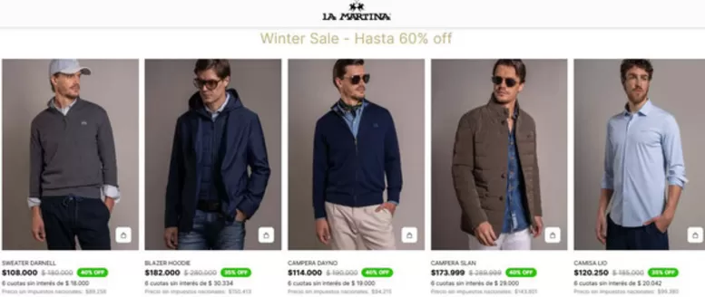 Catálogo La Martina en Pilar (Buenos Aires) | Promocion! Hasta 60% off | 2026-04-15T00:00:00.000Z - 2026-04-30T00:00:00.000Z