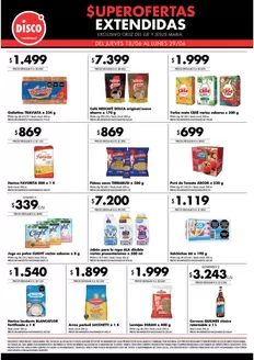 Catálogo Disco en Ezpeleta | Superofertas extendidas - Cruz del Eje y Jesus Maria | 2026-06-18T00:00:00.000Z - 2026-06-29T00:00:00.000Z