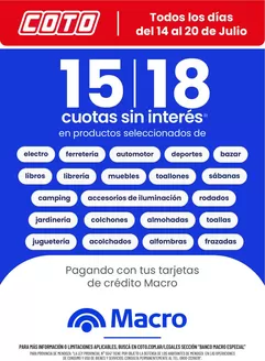 Catálogo Coto | Coto Banco Macro Especial | 2026-07-14T00:00:00.000Z - 2026-07-20T00:00:00.000Z