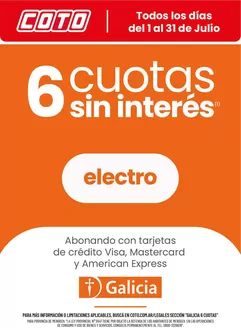 Catálogo Coto | Coto Galicia 6 Cuotas Julio | 2026-07-01T00:00:00.000Z - 2026-07-31T00:00:00.000Z