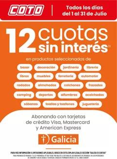 Catálogo Coto | Coto Galicia 12 Cuotas Julio | 2026-07-01T00:00:00.000Z - 2026-07-31T00:00:00.000Z
