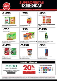 Catálogo Disco en Villa Carlos Paz | Superofertas extendidas - Cruz del Eje y Jesus Maria | 2026-07-21T00:00:00.000Z - 2026-08-03T00:00:00.000Z