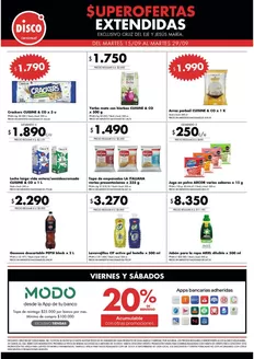 Catálogo Disco | Superofertas extendidas - Cruz del Eje y Jesus Maria | 2026-09-15T00:00:00.000Z - 2026-09-29T00:00:00.000Z