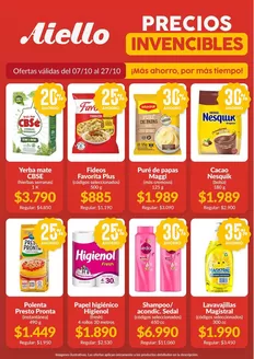 Catálogo Supermercados Aiello | Gran variedad de ofertas | 2026-10-07T00:00:00.000Z - 2026-10-27T00:00:00.000Z