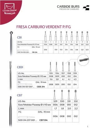 Catálogo Carrizo Dental en Córdoba | CATALOGO VERDENT FRESAS | 2025-07-18T00:00:00.000Z - 2025-08-11T00:00:00.000Z
