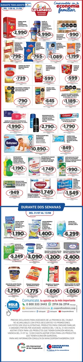 Catálogo Cooperativa Obrera en Coronel Suárez | canasta CR-01082025 | 2025-08-01T00:00:00.000Z - 2025-08-31T00:00:00.000Z