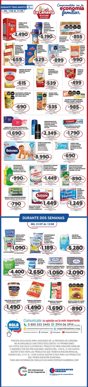 Catálogo Cooperativa Obrera en Coronel Suárez | canasta VM-01082025 | 2025-08-01T00:00:00.000Z - 2025-08-31T00:00:00.000Z