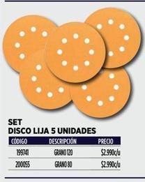 Set disco lija 5un