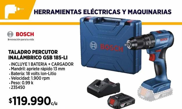 TALADRO PERCUTOR INALÁMBRICO BOSCH