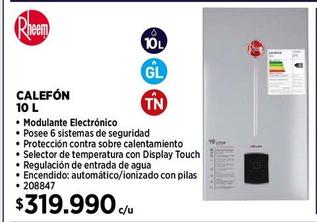 CALEFONT RHEEM 10 LT IONIZADO TIRO NATURAL GAS LICUADO