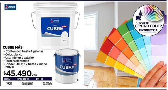LÁTEX CUBRE MAS BLANCO SHERWIN WILLIAMS 4 GALONES