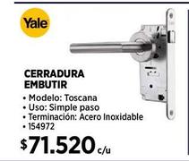 CERRADURA DE MANILLA INOXIDABLE SIMPLE PASO