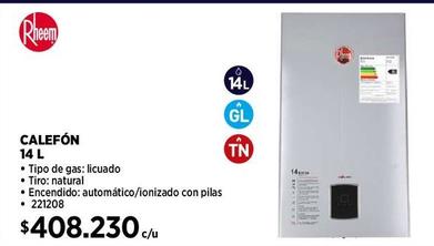 CALEFONT RHEEM 14L TN GAS LICUADO