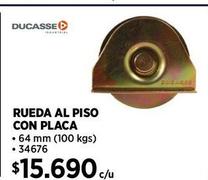 Rueda al piso con placa Ducasse