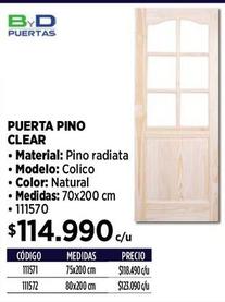 Puerta de pino Clear