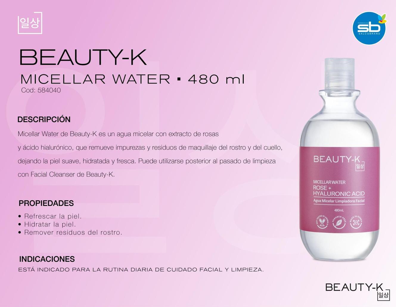 BEAUTY-K MICELAR WATER 480 ml