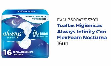 Toallas Higiénicas Always Infinity Con FlexFoam Nocturna