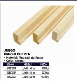 JUEGO MARCO DE PUERTA FINGER JOINT 6,8X540X3 CM PINO