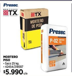 MORTERO PISO PRESEC 25 KG