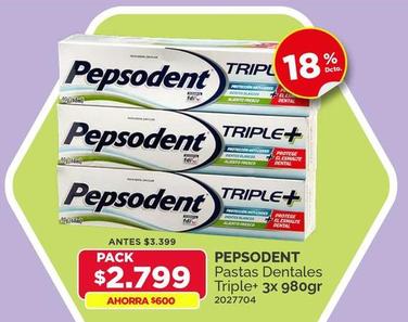 Pepsodent - Pastas Dentales Triple+ 3x 980gr