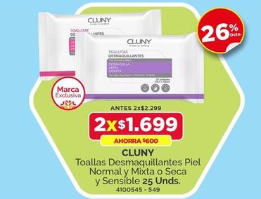 Cluny - Toallas Desmaquillantes Piel Normal Y Mixta O Seca Y Sensible 25 Unds.