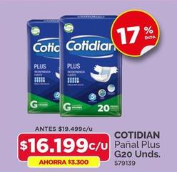 Cotidian - Pañal Plus G20 Unds.