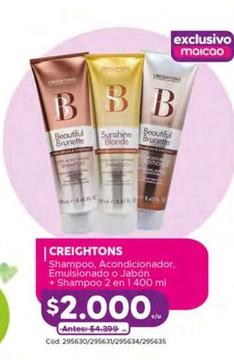 Creightons - Shampoo, Acondicionador, Emulsionado O Jabón + Shampoo 2 En 1