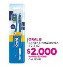 Oral B - Cepillo Dental Medio 1-2-3 x2