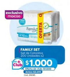 Family Set - Set De Cotonitos 200 Unidades x2