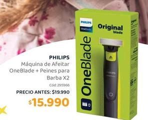 Philips - Máquina De Afeitar Oneblade + Peines Para Barba x2