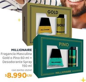 Millionaire - Fragancia Masculina Gold O Pino + Desodorante Spray