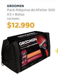 Groomen - Pack Máquina De Afeitar 500 x3 + Bolso
