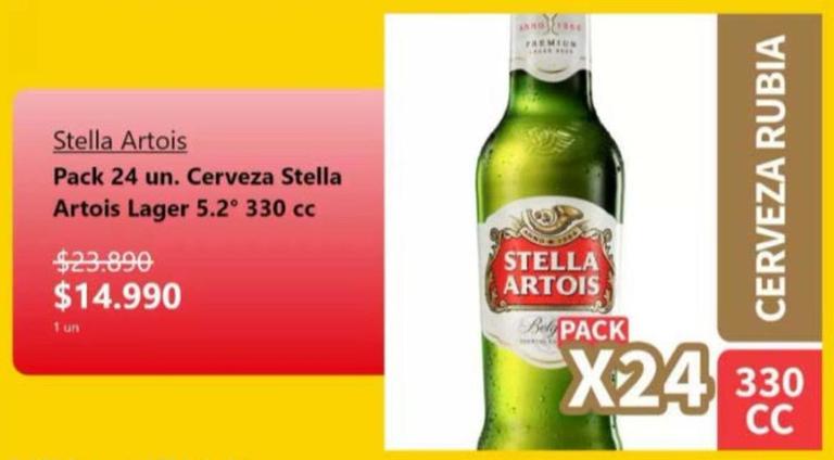 Stella Artois - Pack 24 un. Cerveza Lager
