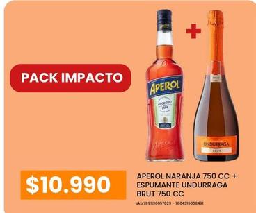 Aperol, Undurraga - Naranja 750 cc + Espumante Brut 750 Cc