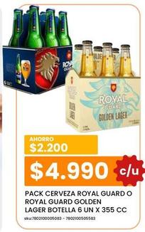 Royal Guard - Pack Cerveza O Golden Lager Botella 6 Un x 355 Cc