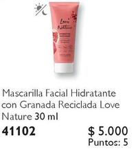 Love Nature - Mascarilla Facial Hidratante Con Granada Reciclada