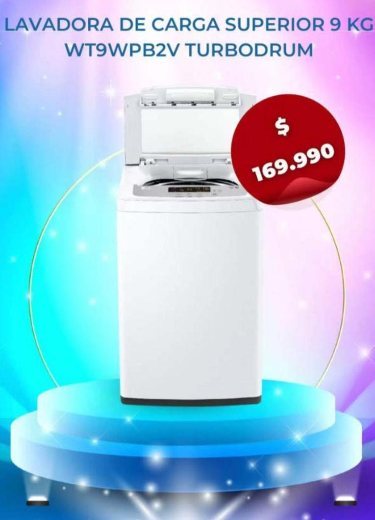 LG - Lavadora De Carga Superior 9 Kg WT9WPB2V Turbodrum