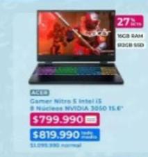 Asus - Gamer Nitro 5 Intel I5 8 Nucleos Nvidia 3050 15.6"