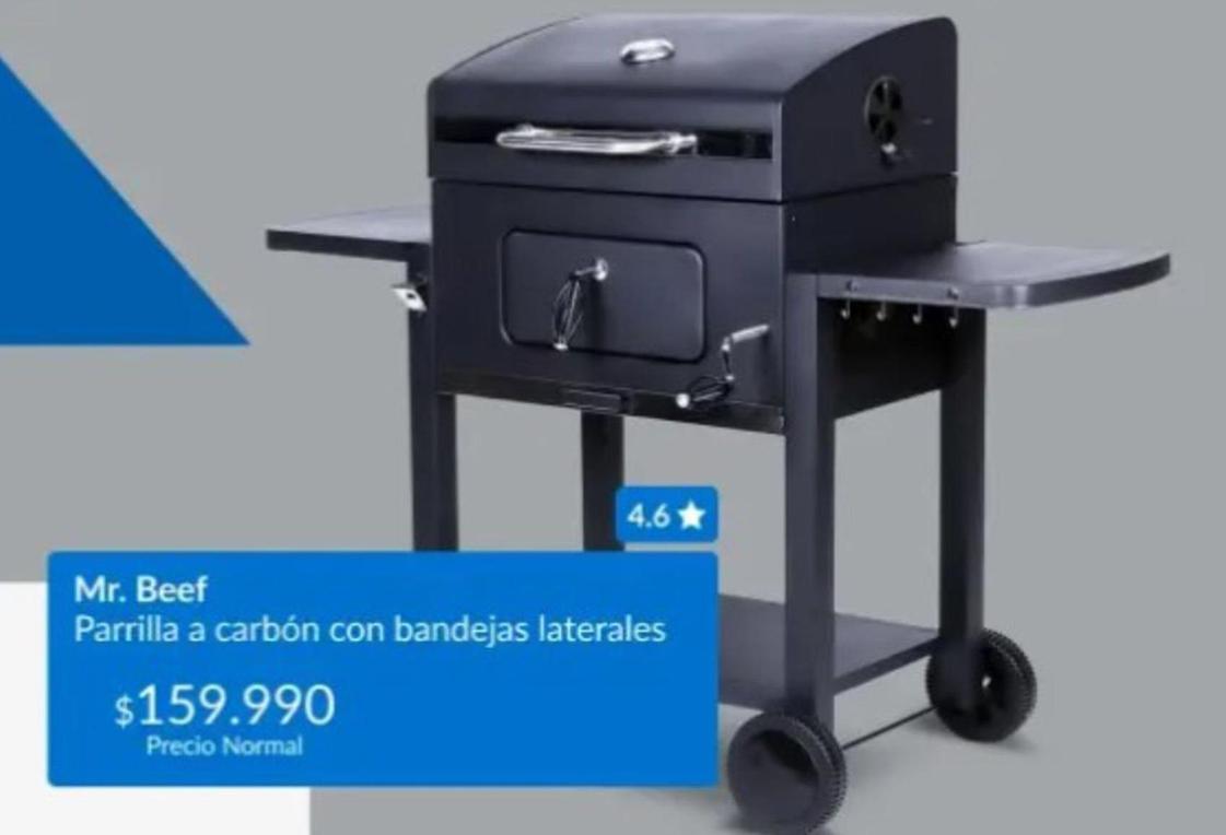 Mr. Beef - Parrilla A Carbón Con Bandejas Laterales