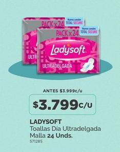 Ladysoft - Toallas Día Ultradelgada Malla 24 Unds.