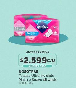 Nosotras - Toallas Ultra Invisible Malla O Suave 16 Unds.