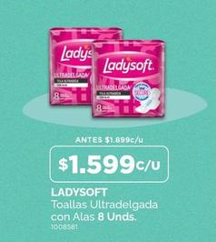 Ladysoft - Toallas Ultradelgada Con Alas 8 Unds