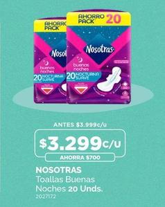 Nosotras - Toallas Buenas Noches 20 Unds.