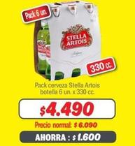 Stella Artois - Pack Cerveza Botella 6 Un