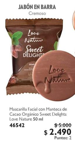 Mascarilla Facial Con Manteca De Cacao Organico Sweet Delights Love Nature