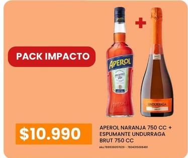 Undurraga - Aperol Naranja + Espumante  Brut 750 Cc