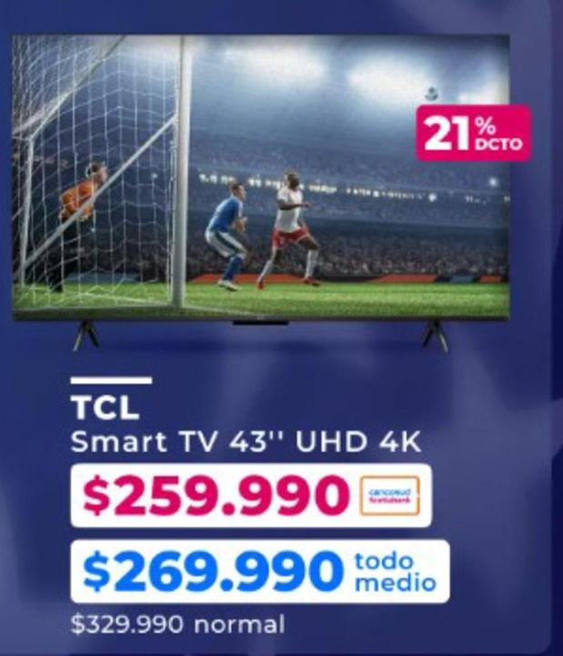 TCL - Smart Tv 43" UHD 4K