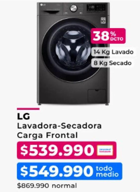 LG - Lavadora-secadora Carga Frontal